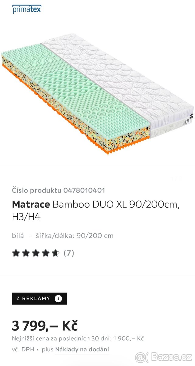 Matrace BAMBOO DUO XL 90/200 - 3