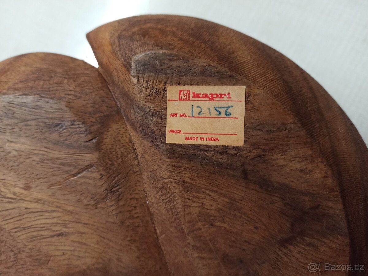 Vyřezávaný dřevěný talíř - Indie - 3