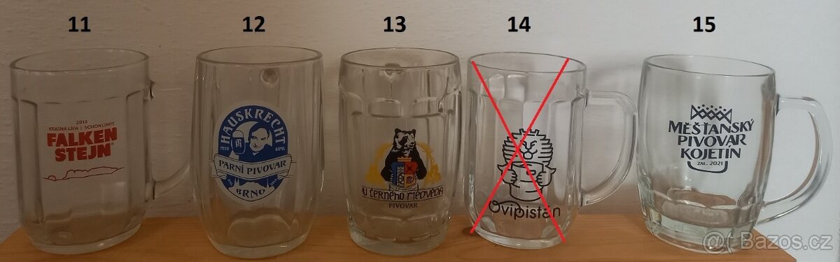 Půllitr ,půlitr, pivní sklenice , sklo , pivo (1) - 3