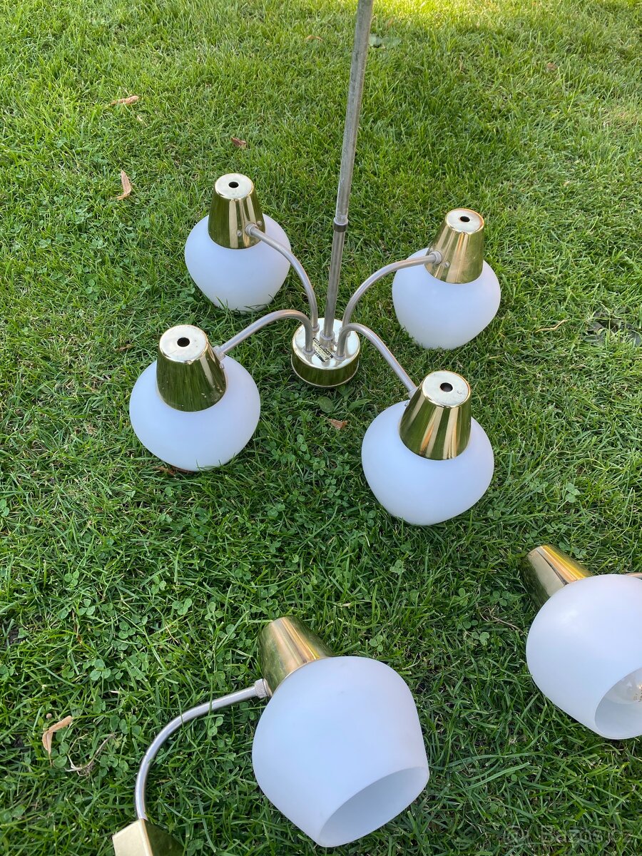 starý lustr kamenický šenov retro lustr nástěnná lampička - 3