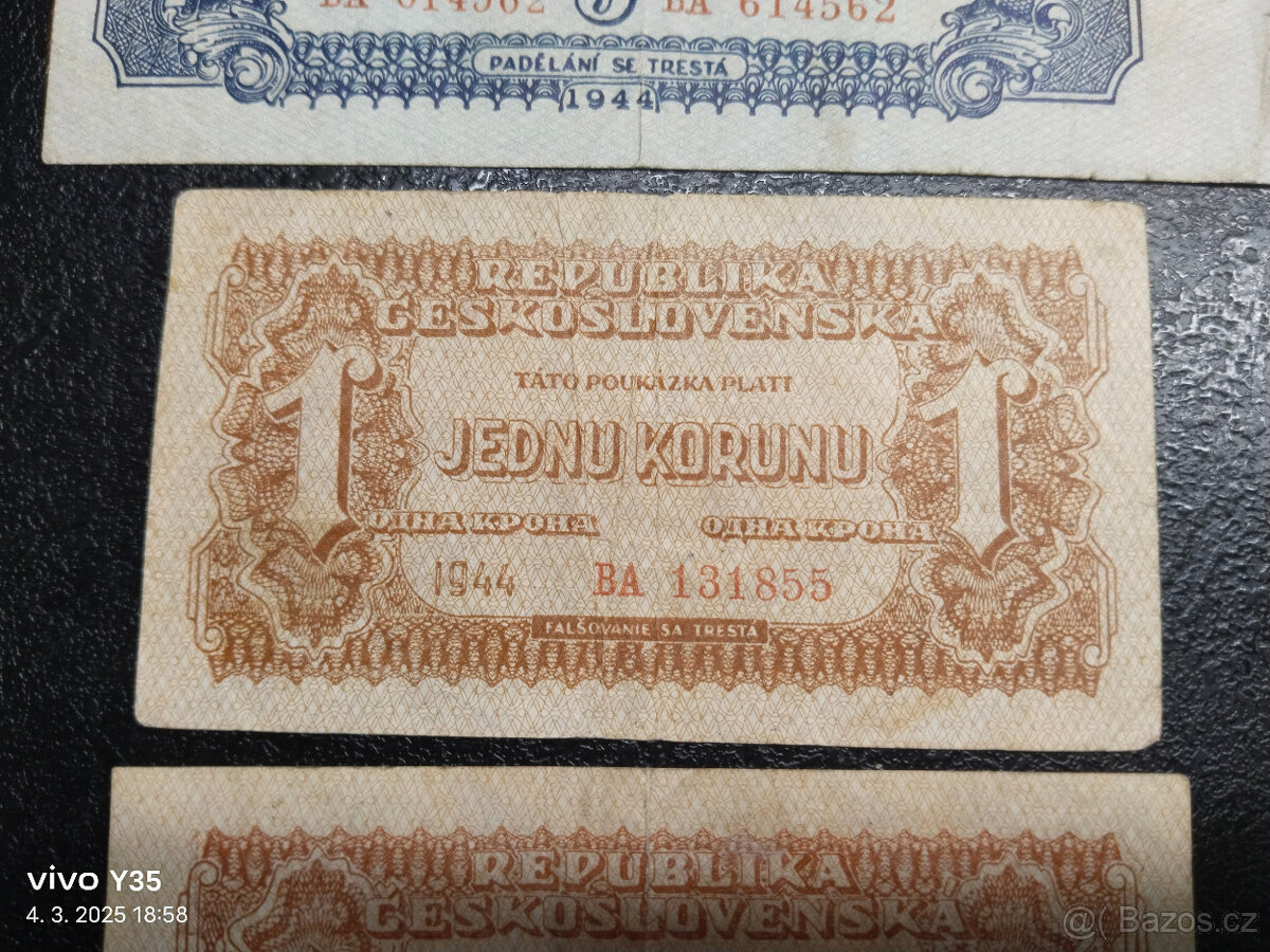 Korunové poukázky 1944 Československo - 3