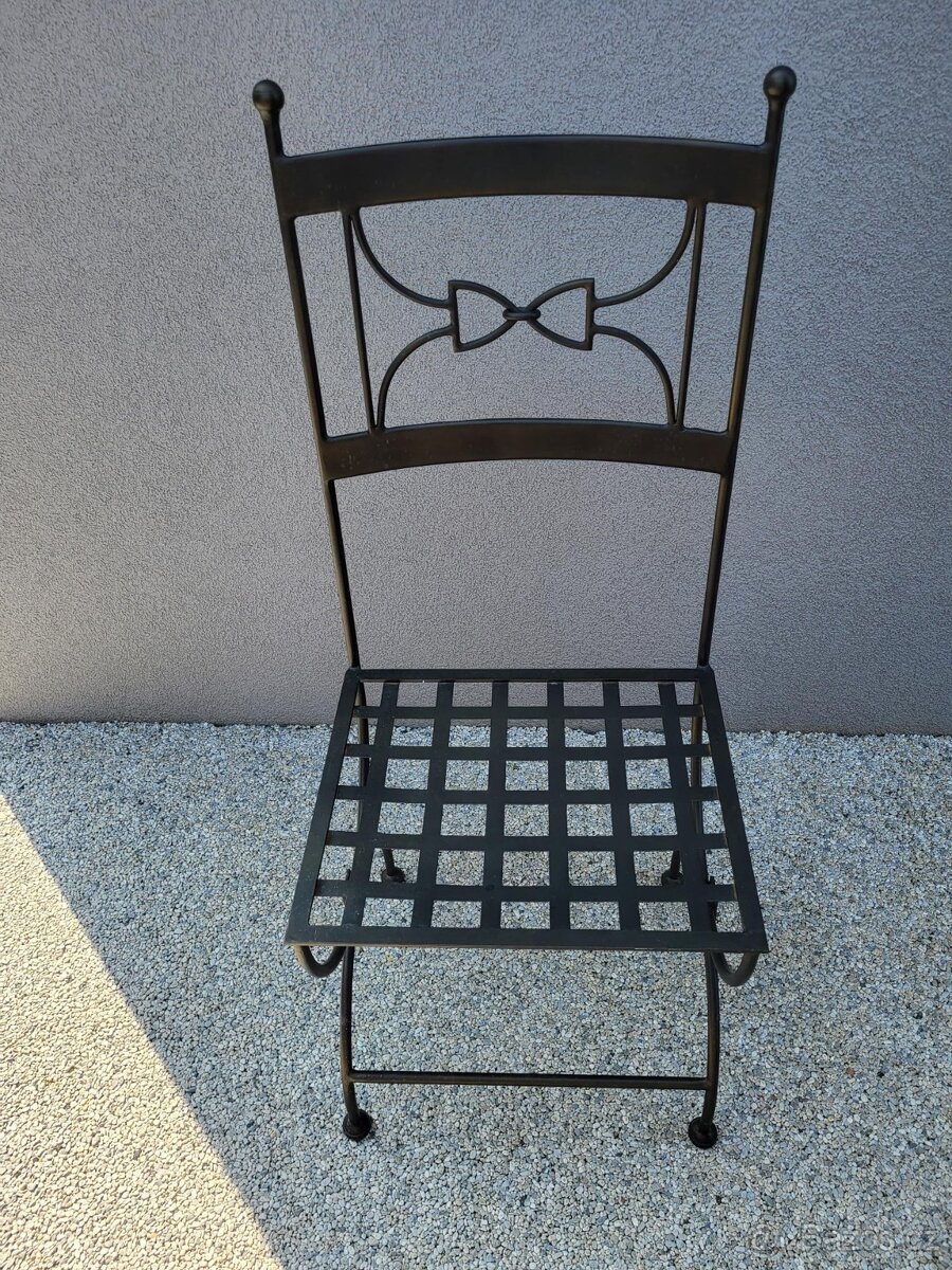 Kovová židle černá - 3