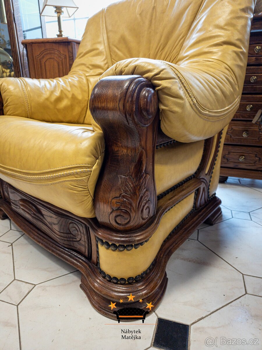 Sedací kožená souprava 3+1+1 - 3