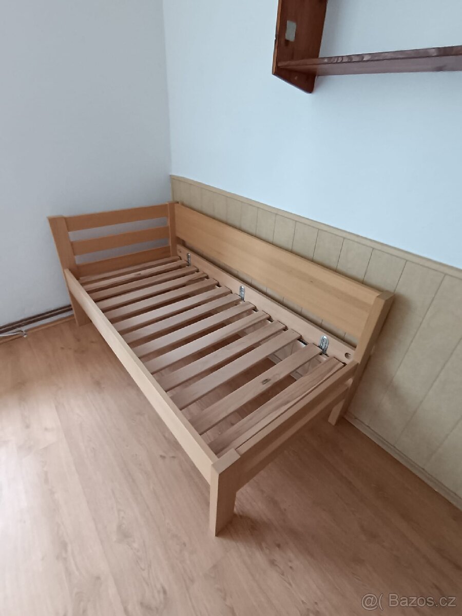 Dětská postel masiv buk s roštem a matrací - 3