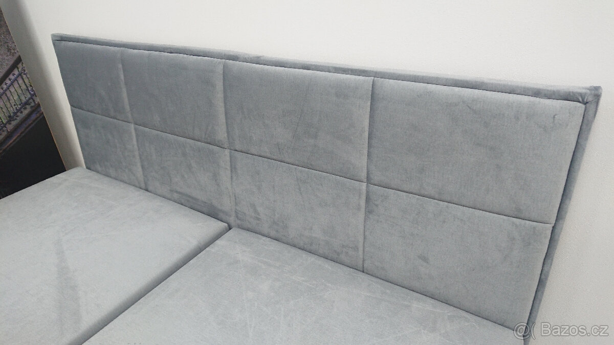 Nová šedá boxpostel NOVA 180x200cm s úložným prostorem - 3
