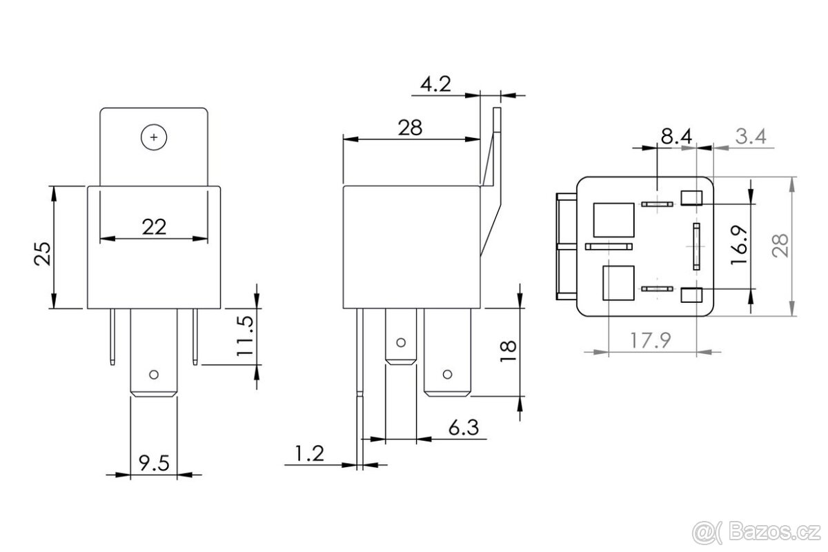 Relé 12V 70A 0986AH0080 Bosch - 3