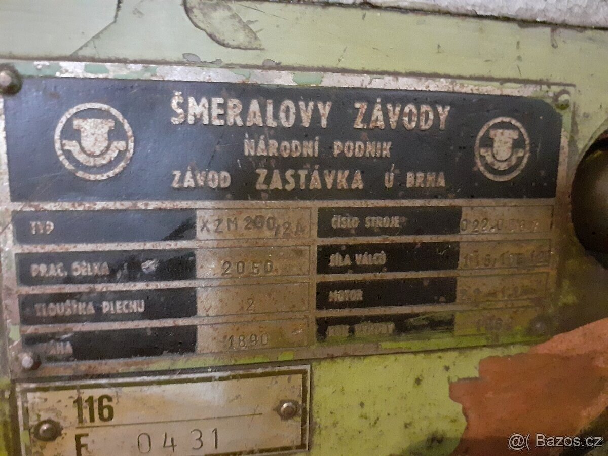 Prodám stačečku plech XZM 2000/2A - 3