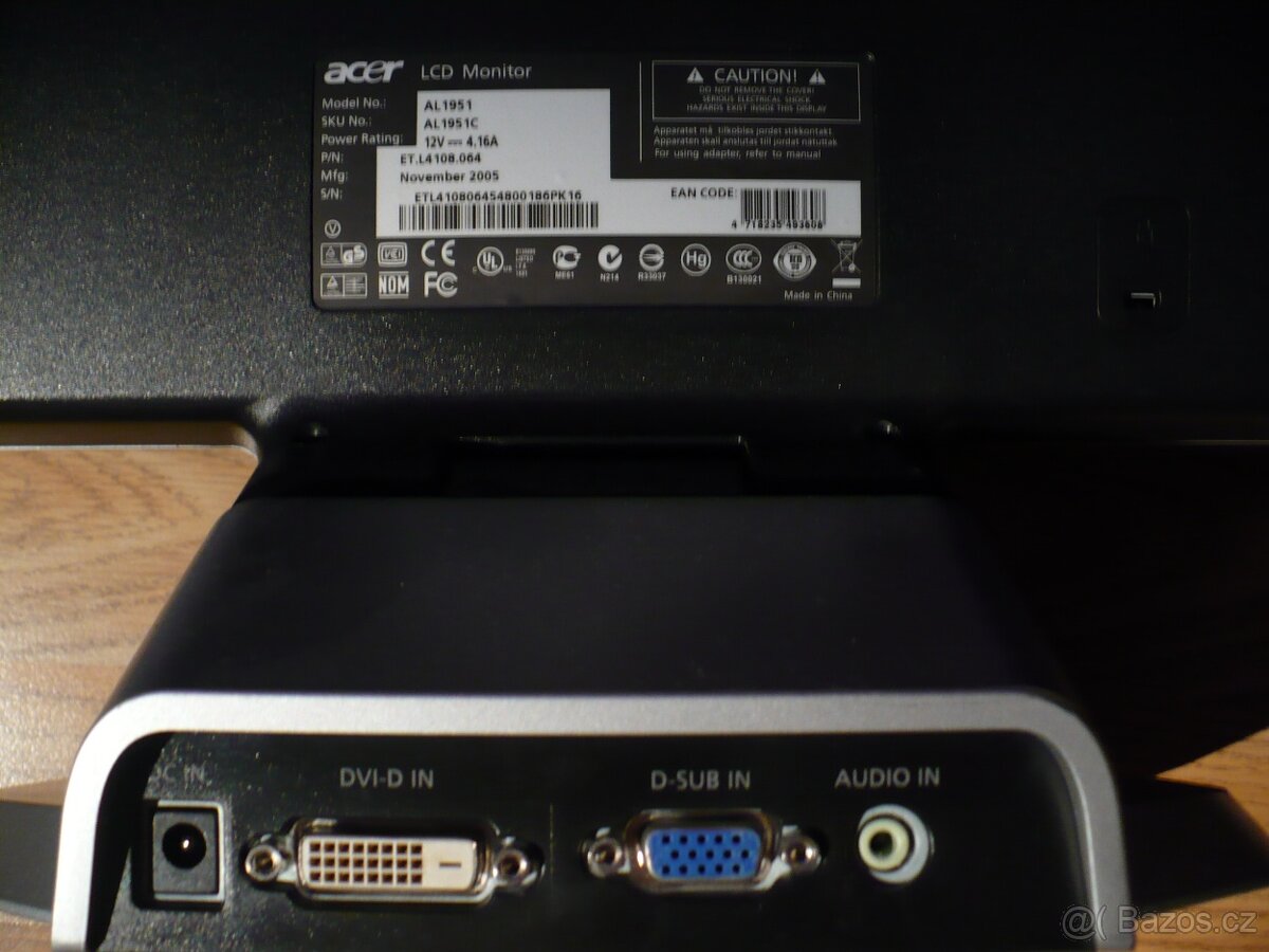 Monitor LCD Acer AL1951 19" 1280x1024 4ms 700:1 - 3