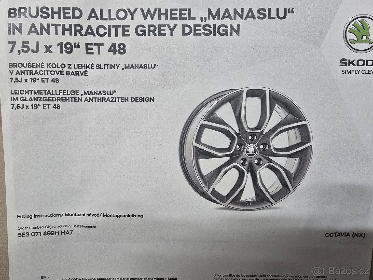 Nové ALU kola Škoda Octavia 4 MANASLU r19 - 3