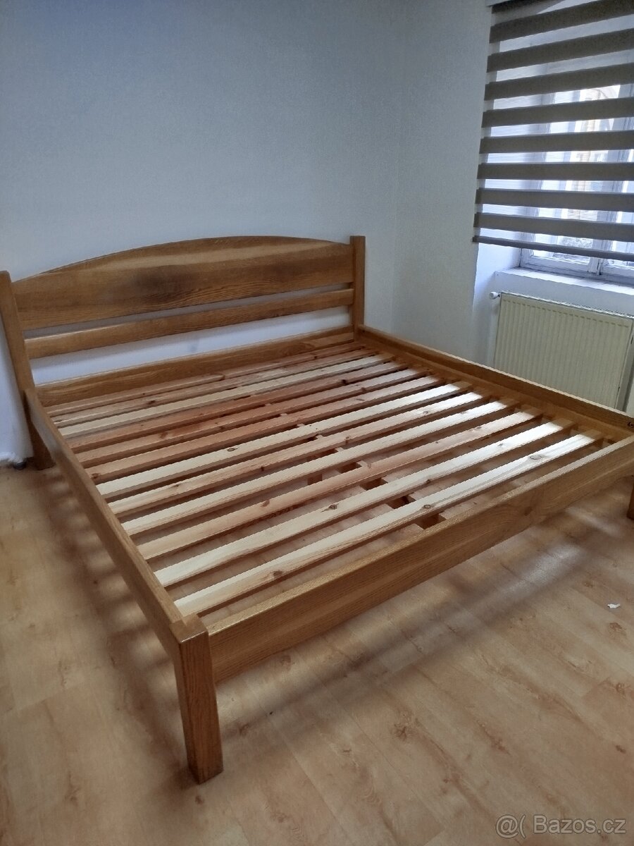 Dubová postel včetně matrace - 3
