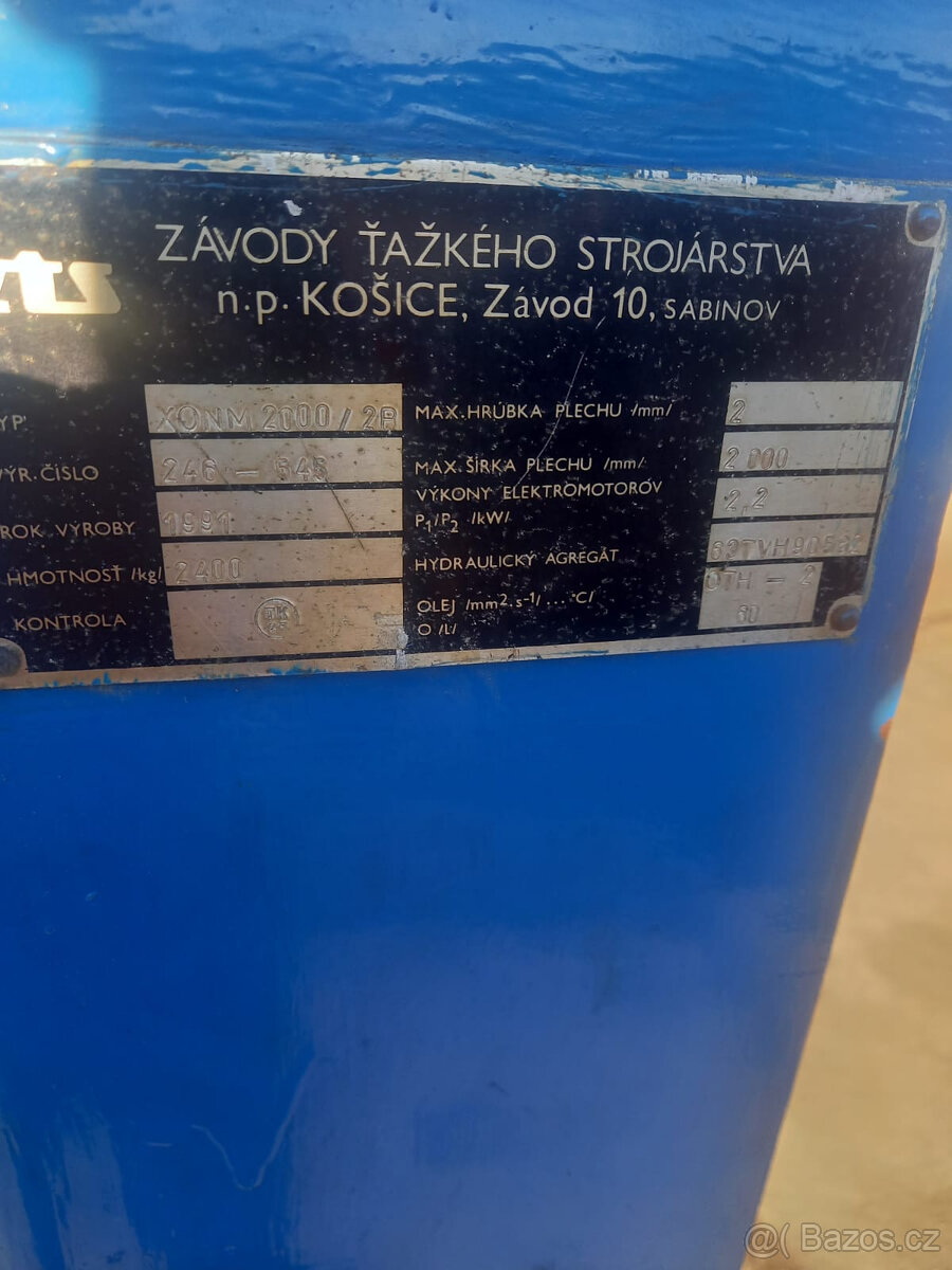 ohýbačka plechu hydraulická, typ XONM 2000-2B - 3