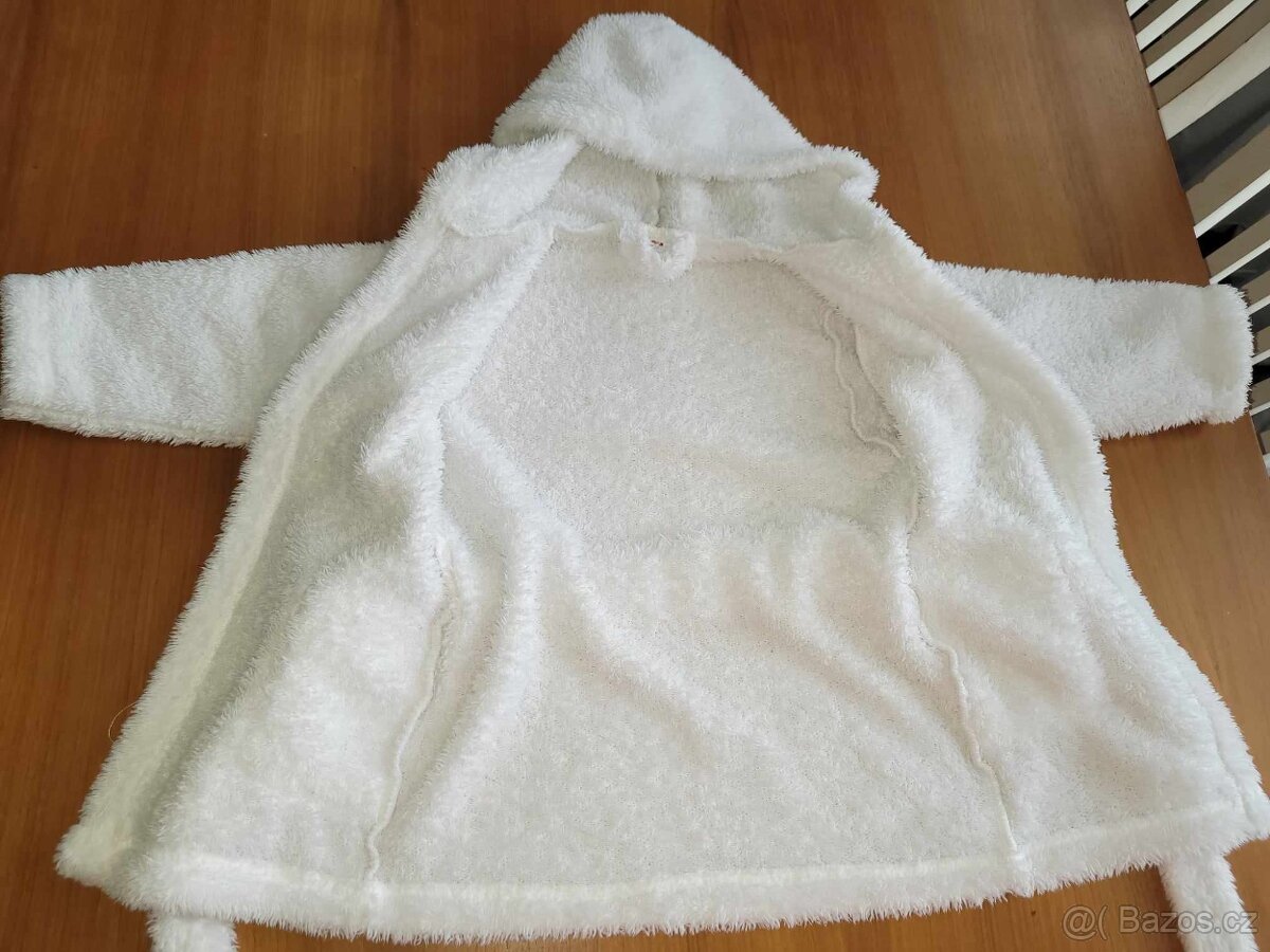 Bílý měkoučký župánek - top stav - 3
