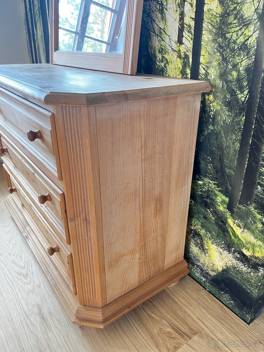 Ložnicový set-prádelník,zrcadlo,noční stolky - 3