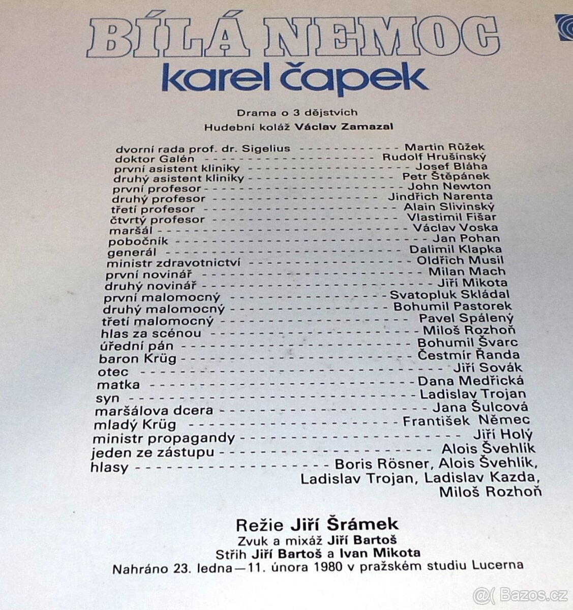 3X LP - Bílá nemoc / Hrušinský, Růžek, Bláha - 3