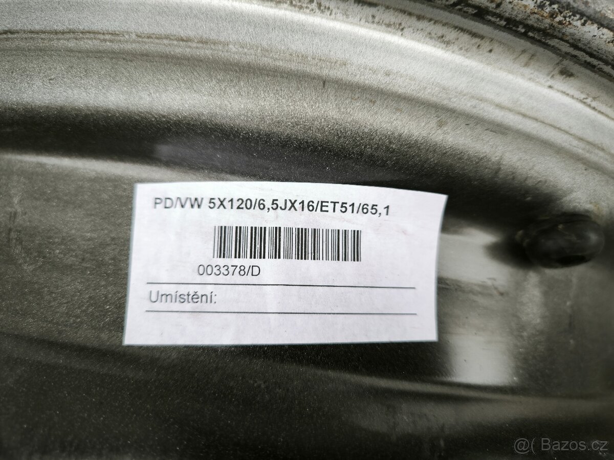 SADA PLECHOVÝCH DISKŮ VW 5X120 R16 - 3
