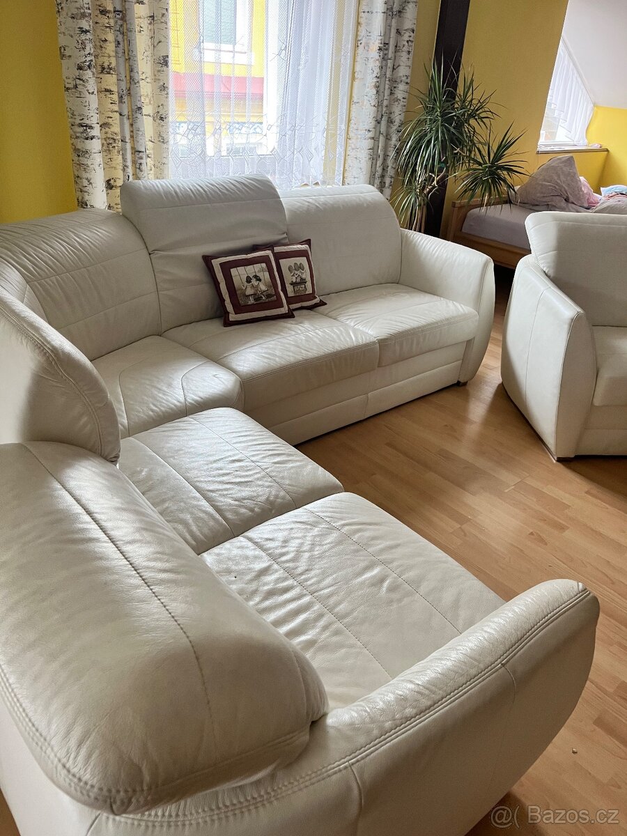Kožený gauč s křeslem - 3