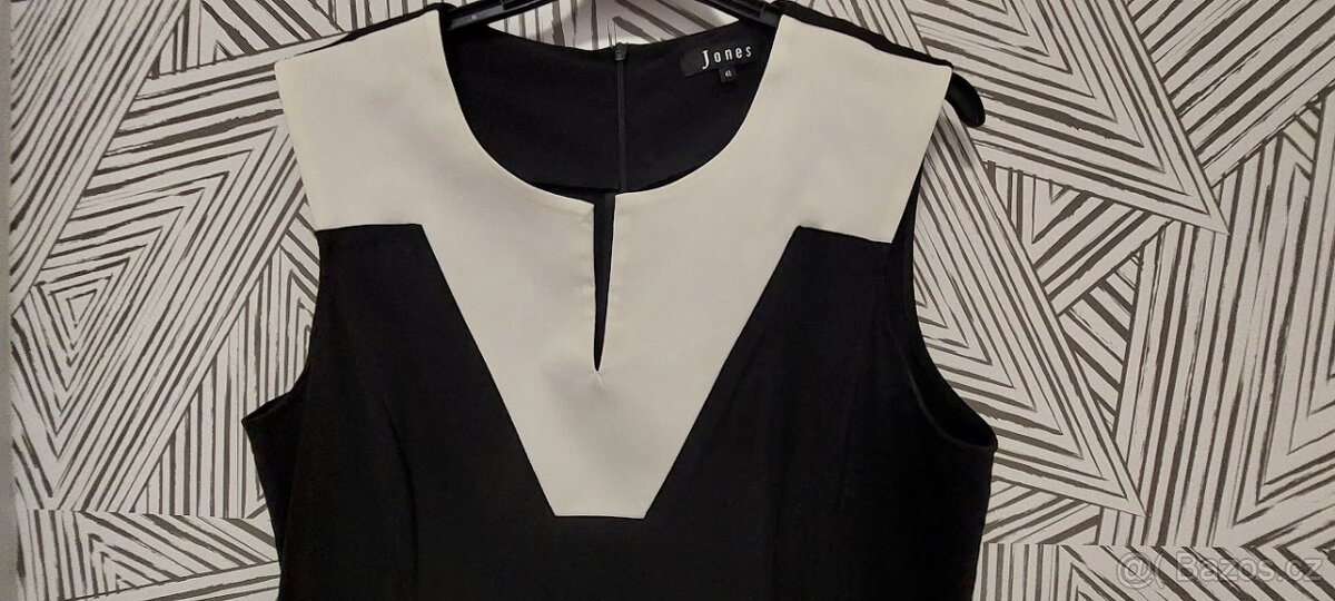 Modro - bílé společenské šaty - 3