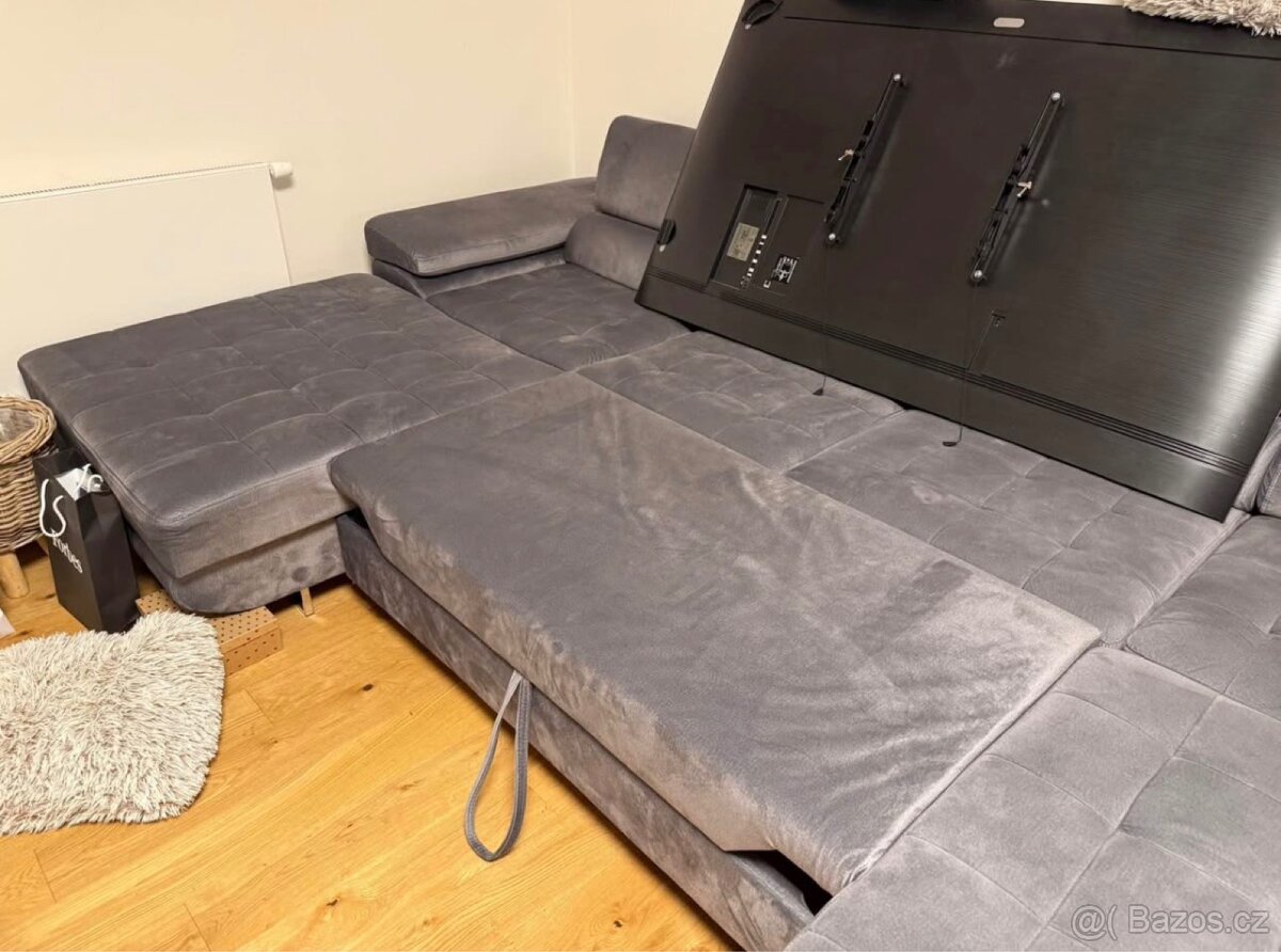 Sedací souprava do U, šedá - 3