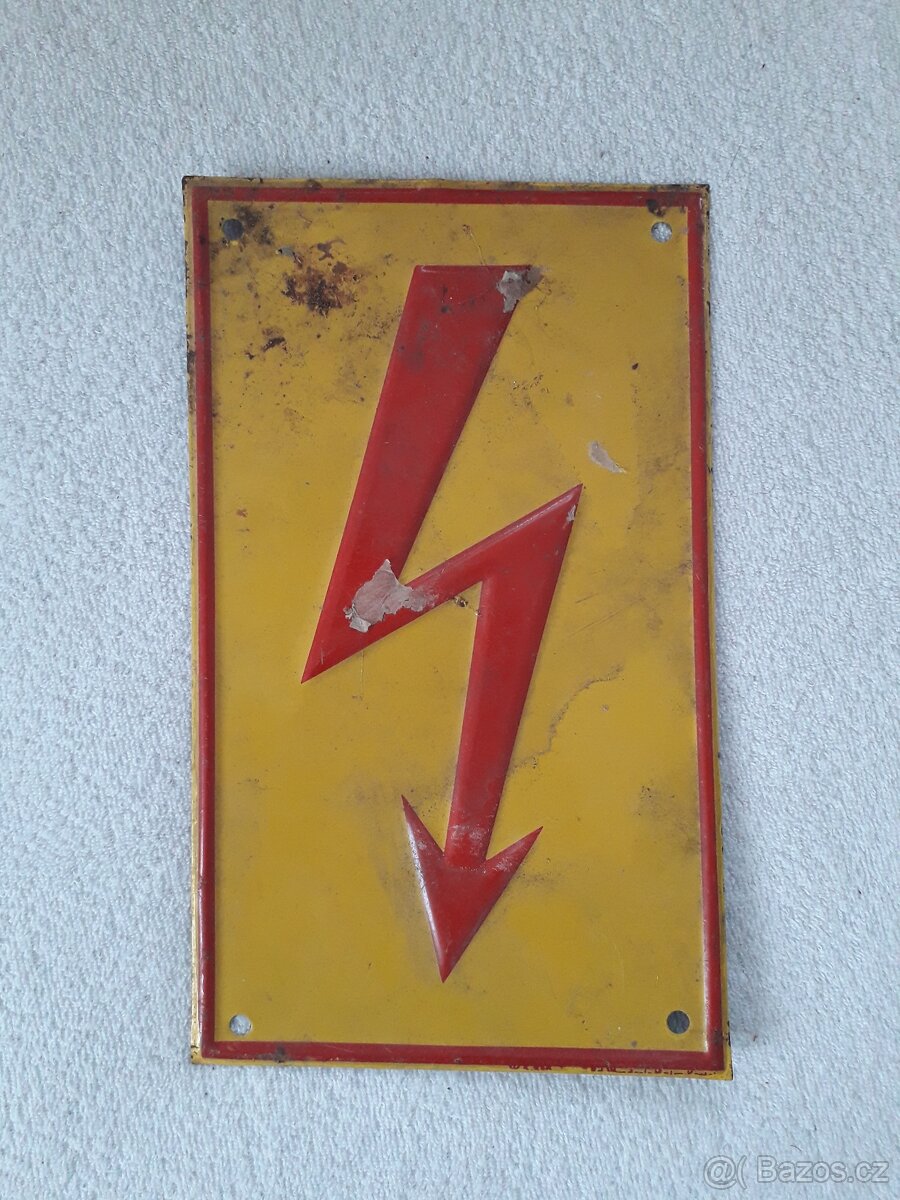 Plechová cedule s bleskem - 3