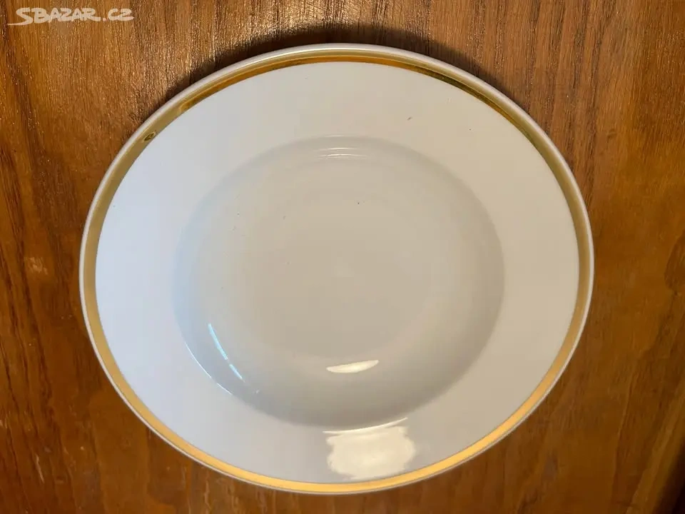 Hluboké retro talíře (s. 6ks, silnější zlatý ok.) - 3