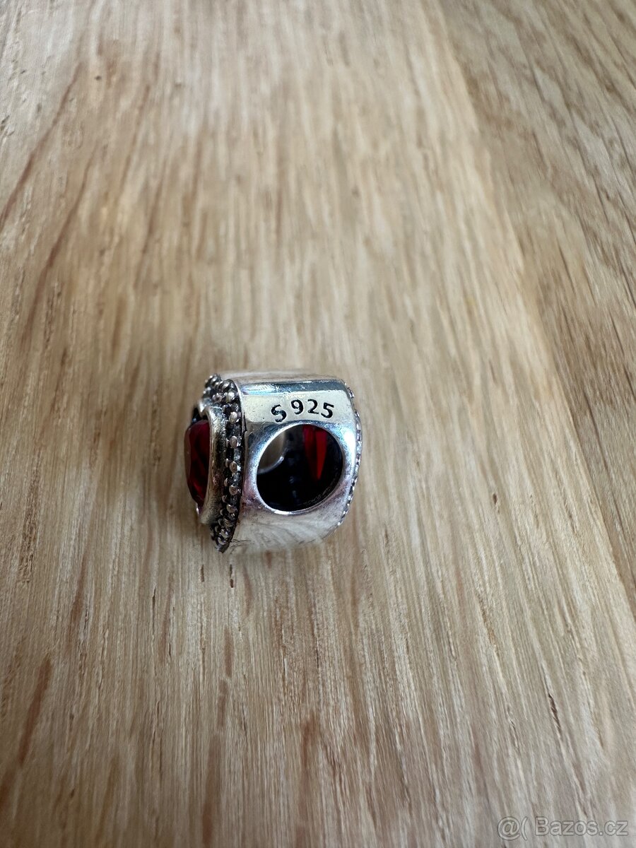 Červené srdce přívěsek na Pandora náramek - 3