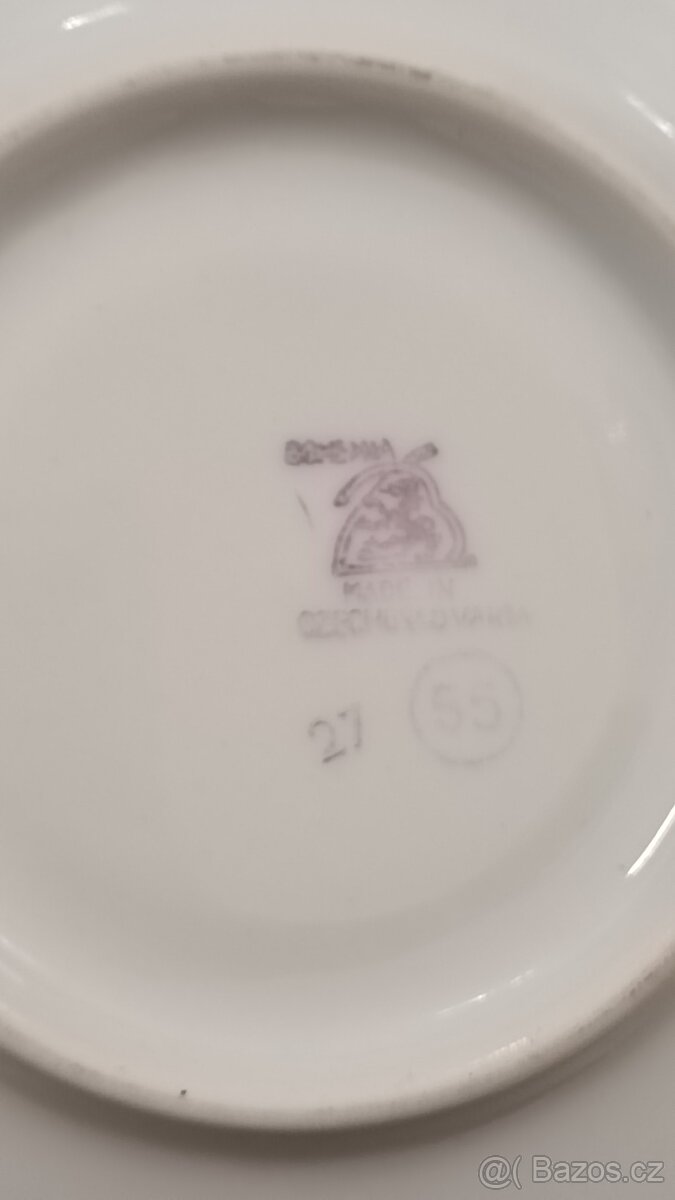 Porcelánové hrníčky a talířky 9 kusů Bohemia - 3