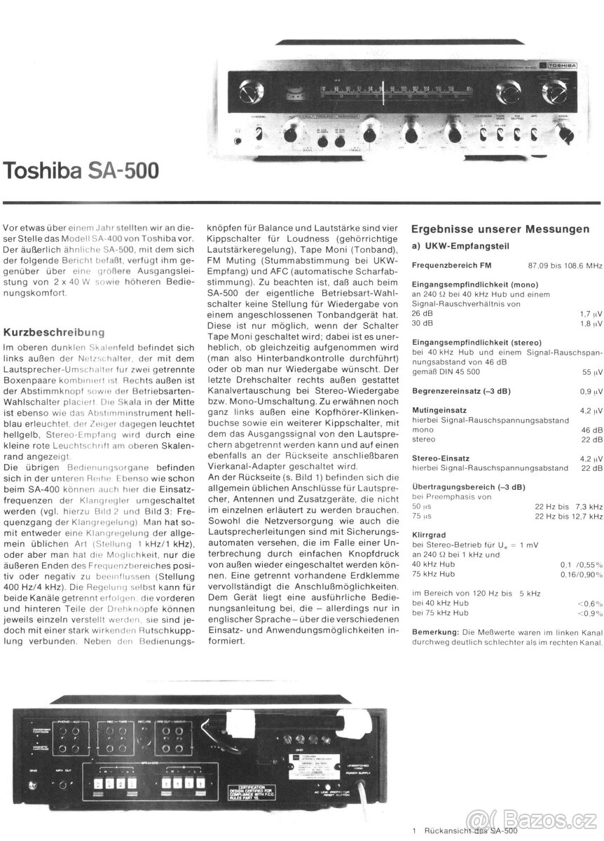 receiver TOSHIBA SA 500 - 3