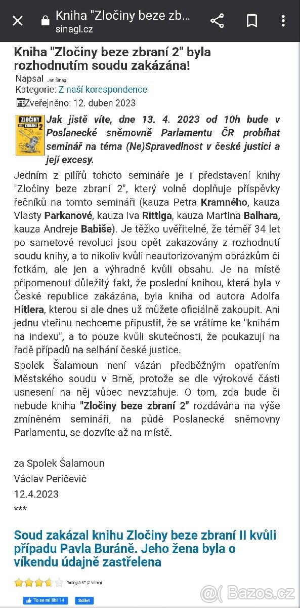 Zakázaná a nesehnatelná kniha Zločiny beze zbraní 2 - 3