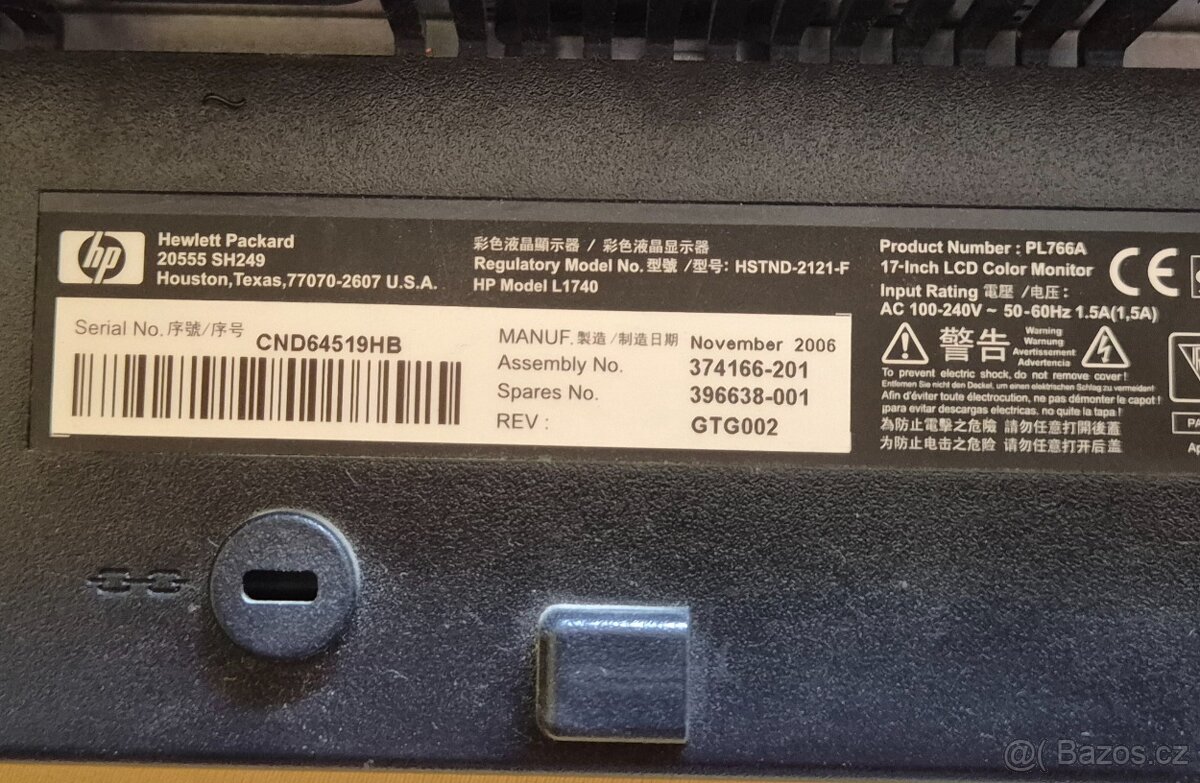 Monitor HP - 17" - 3