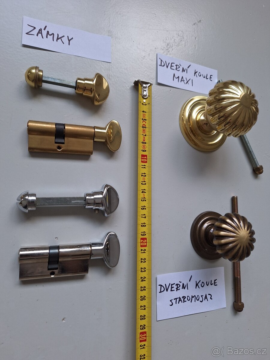 Mosazné doplňky-rozety, stavěče,zarážky,FAB vložky - 3