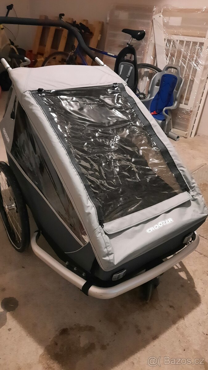 Vozík - kočárek za kolo pro 2 děti CROOZER - 3