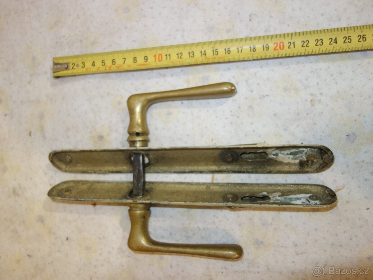 Stará mosazná klika od dveří č.2 - 3