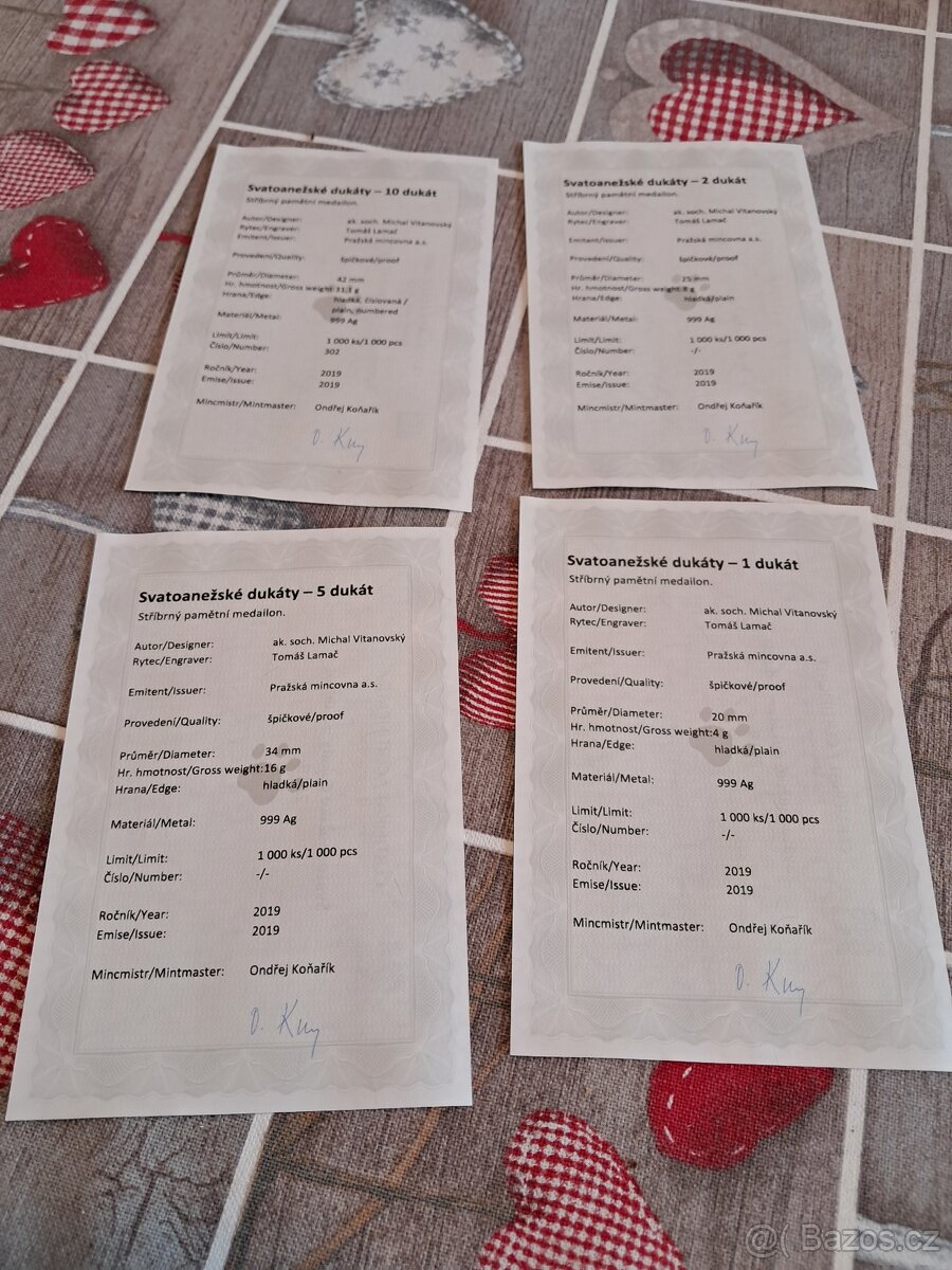 Sada stříbrných dukátů Svatoanežské dukáty ročník 2019 proo - 3