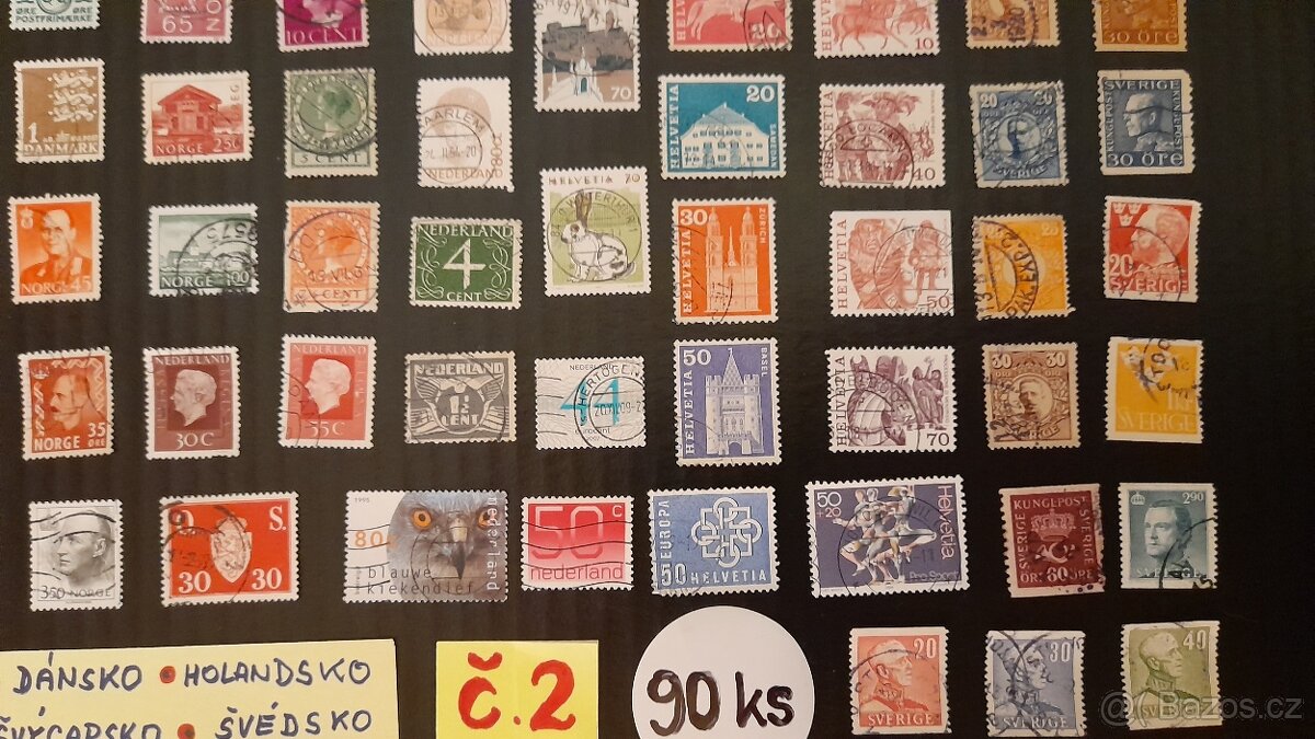 Poštovní známky Finsko, Dánsko, Norsko, Holand, Švý, Švéd. - 3