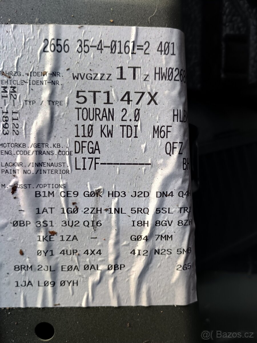 Prodám motor 2.0 TDI 110kw kód DFGA - 3