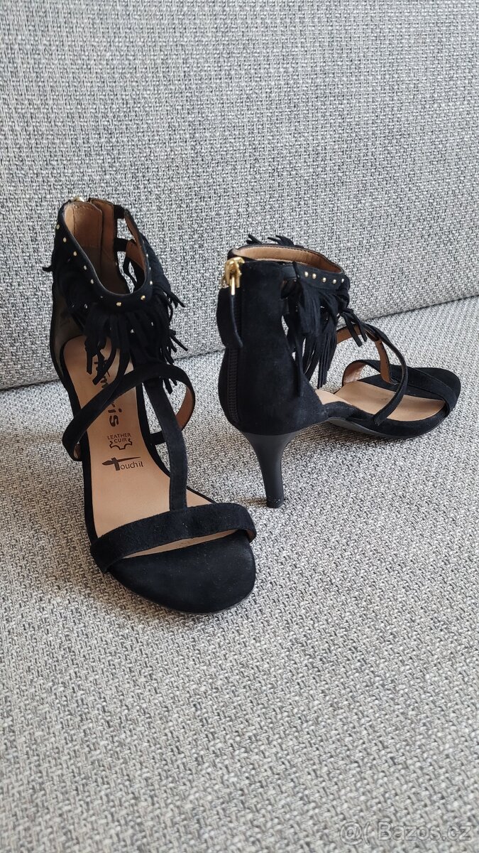 Kožené sandály na podpatku Tamaris vel 36 - 3