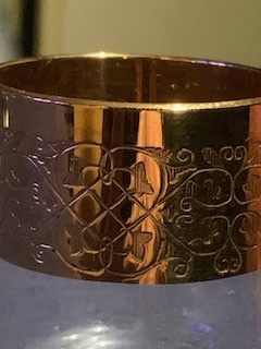 5 ks skleněných panáků se zlatým proužkem - 3