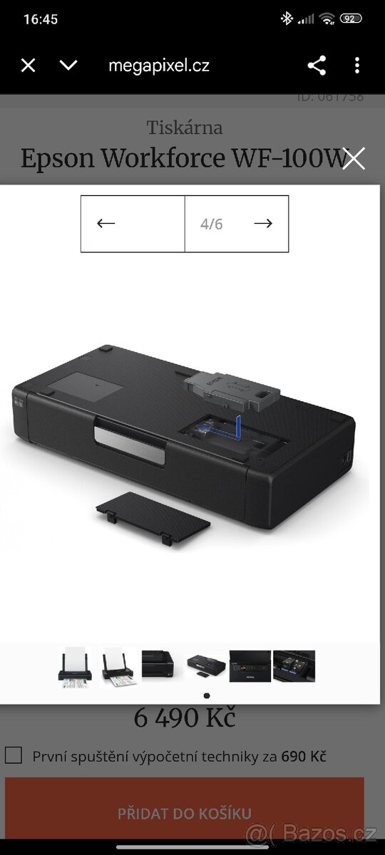 EPSON WorkFORCE WF-100W inkoustová přenosná tiskárna - 3