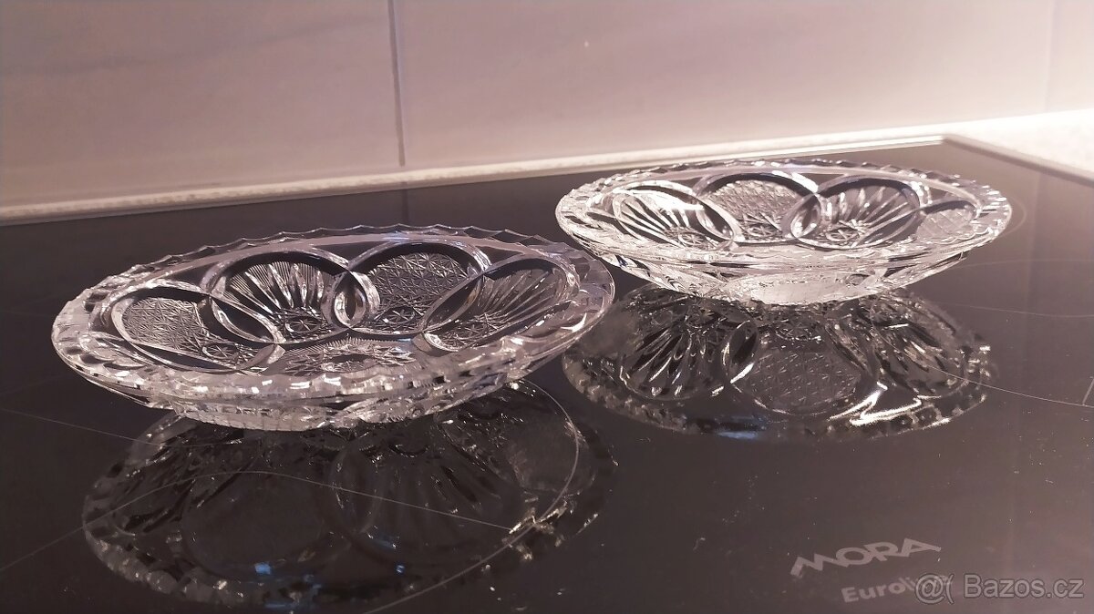 broušený talířek, miska - 2 ks - 3