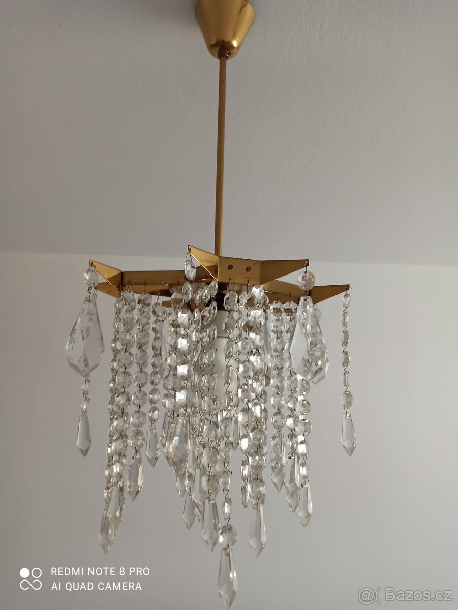 Starožitný skleněný lustr - 3