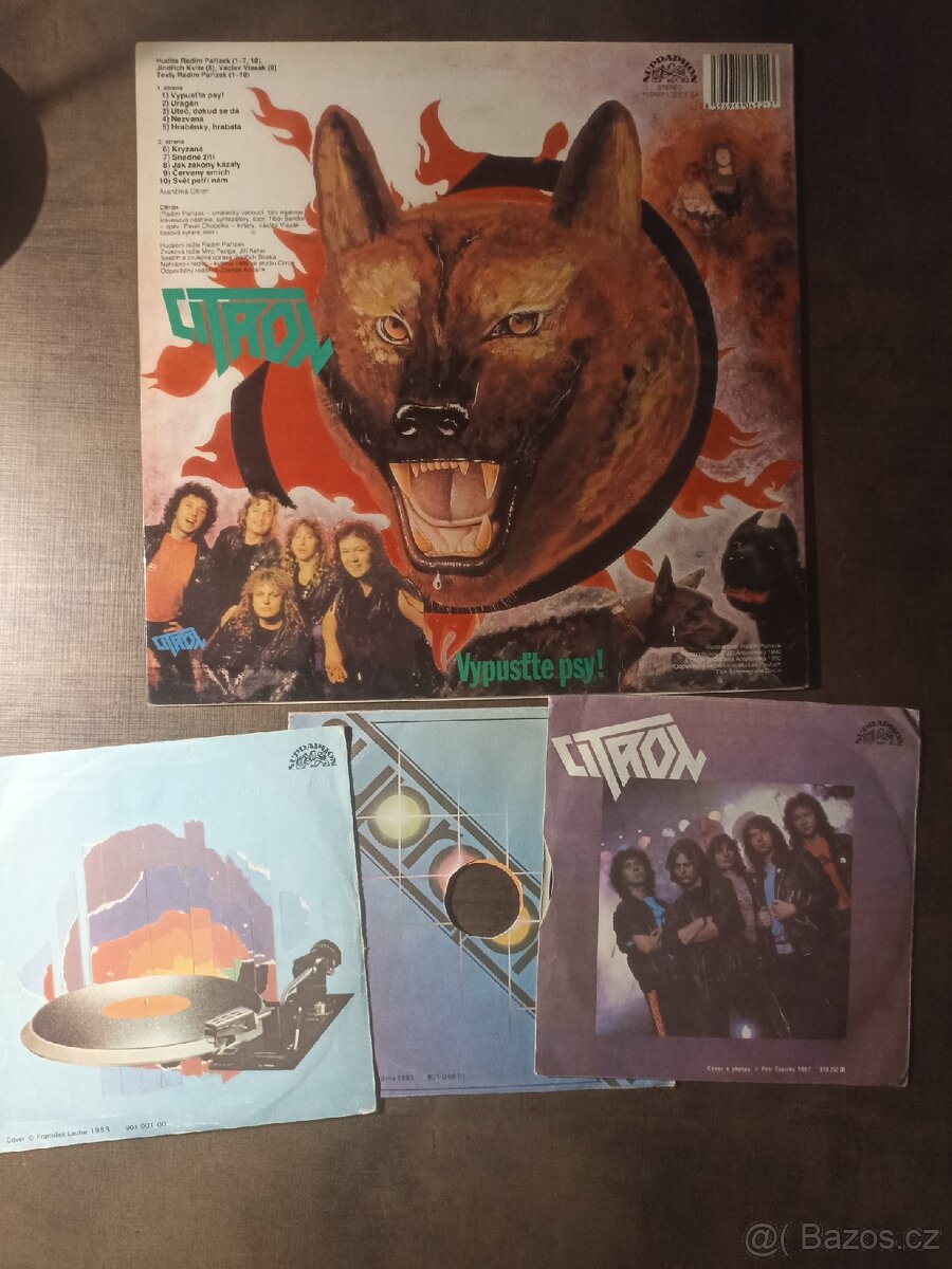 LP Citron - Vypusťte psy, 3 x SP - Uragán, Zase dál, Rock - 3