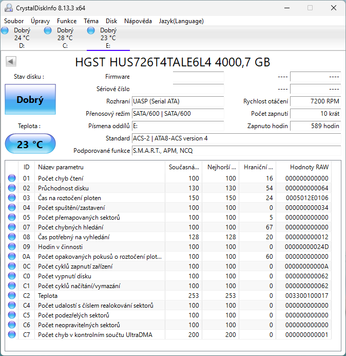 Pevný disk Western Digital SATA 4TB HGST - 3