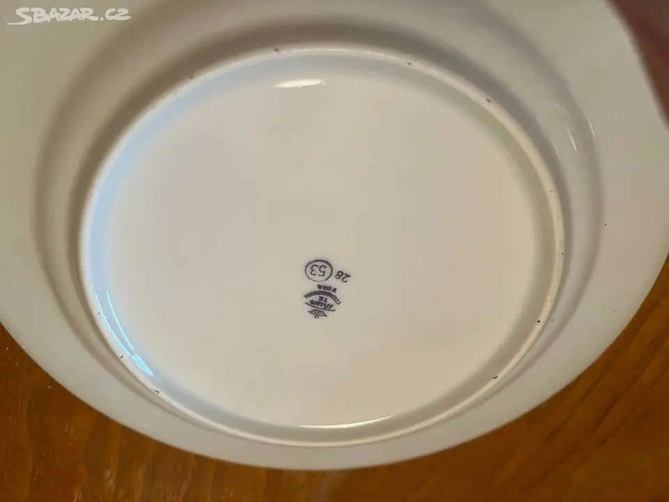 Sada mělkých retro talířů (6ks, stříbrný okraj) - 3