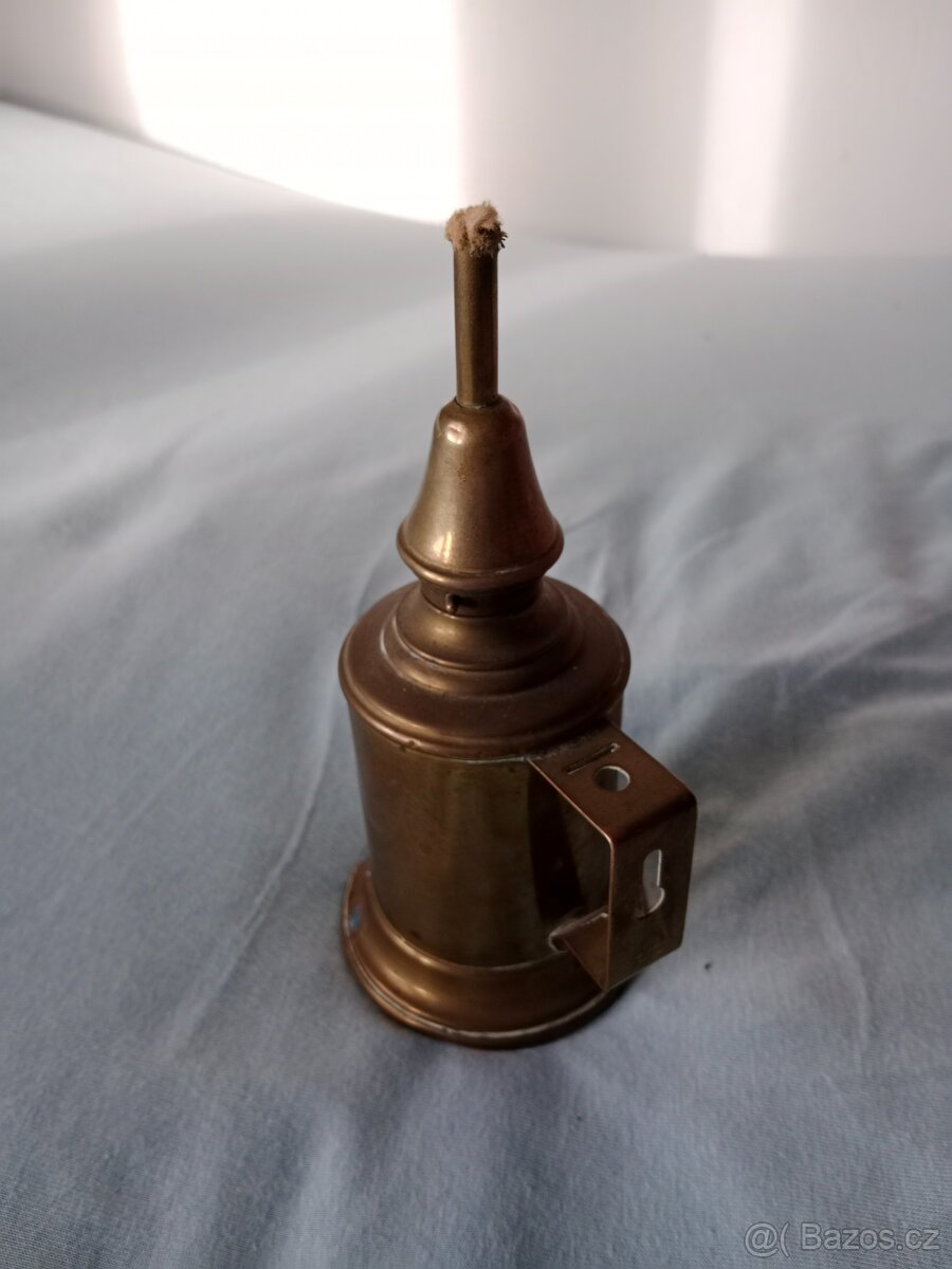 Parádní mosazná secesní petrolejová lampa - 3