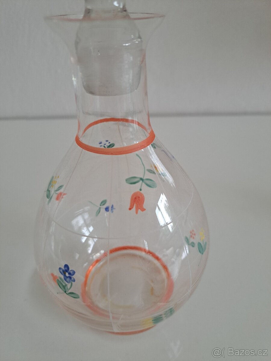 Skleněná karafa se čtyřmi skleničkami - 3