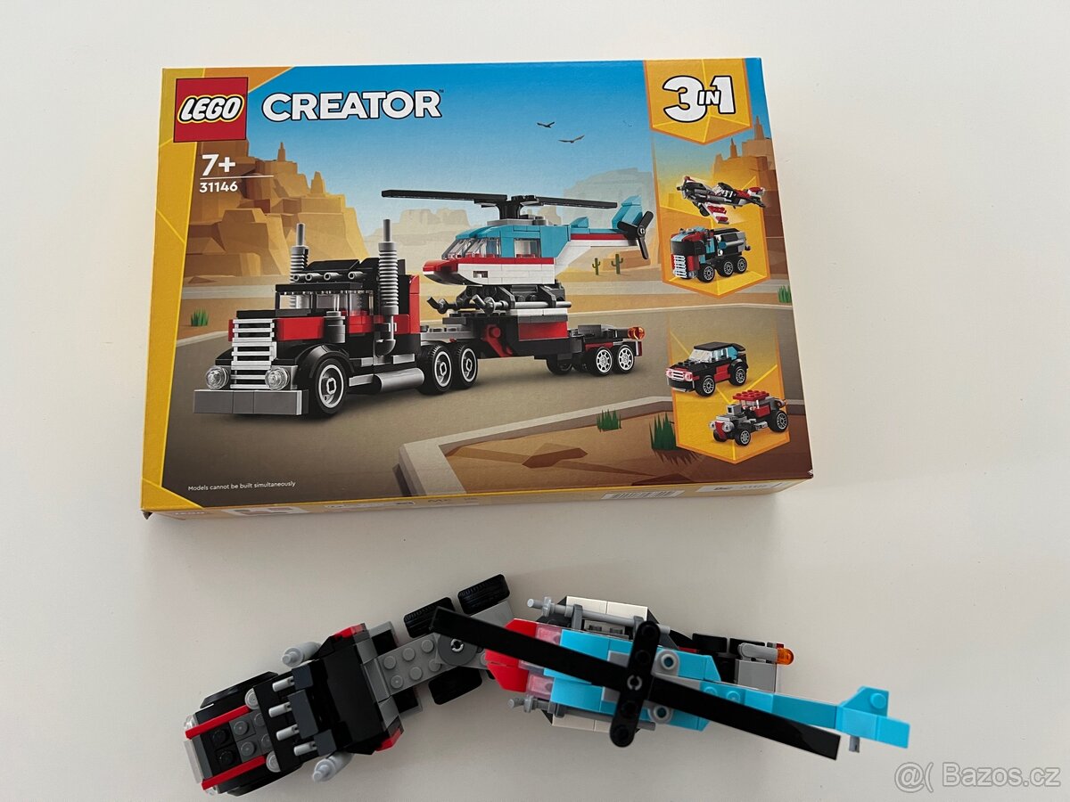 Lego Creator 31146 Náklaďák s plošinou a vrtulníkem - 3