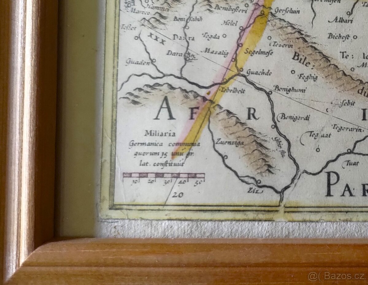 HISTORICKÁ MAPA EVROPY / obraz 56 x 46cm / - 3