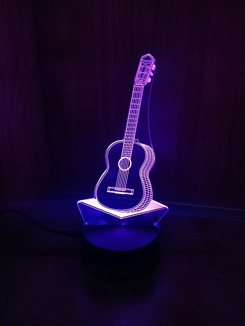 3D RGB lampička kytara - 3