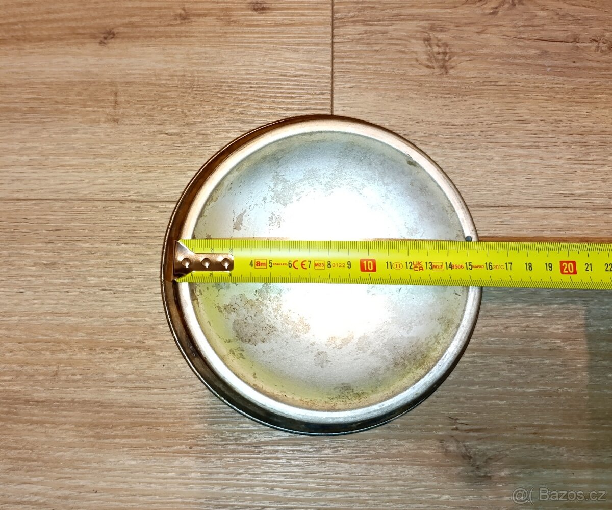 STAROŽITNÁ MISKA Z ALPAKY, průměr 16 cm - 3