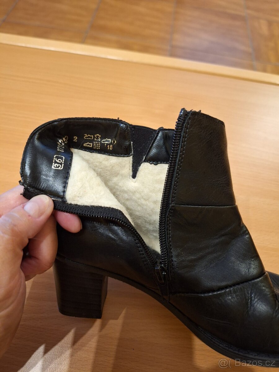 Dámské kožené zimní boty. - 3
